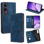 For vivo V50 Lite 5G RFID Anti-theft Brush Magnetic Leather Phone Case(Blue)
