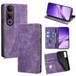 For vivo V50 Lite 5G RFID Anti-theft Brush Magnetic Leather Phone Case(Purple)