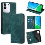 For vivo Y29 4G Global RFID Anti-theft Brush Magnetic Leather Phone Case(Green)