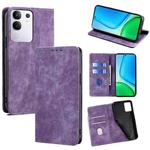 For vivo Y29 4G Global RFID Anti-theft Brush Magnetic Leather Phone Case(Purple)