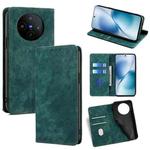 For vivo X200s 5G RFID Anti-theft Brush Magnetic Leather Phone Case(Green)
