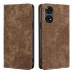 For ZTE Anshin Family RFID Anti-theft Brush Magnetic Leather Phone Case(Brown)