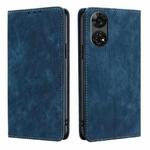 For ZTE Anshin Family RFID Anti-theft Brush Magnetic Leather Phone Case(Blue)