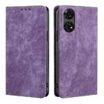 For ZTE Anshin Family RFID Anti-theft Brush Magnetic Leather Phone Case(Purple)