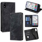 For ZTE Kantan Sumaho 4 A402ZT RFID Anti-theft Brush Magnetic Leather Phone Case(Black)