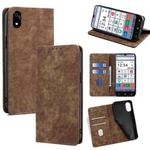 For ZTE Kantan Sumaho 4 A402ZT RFID Anti-theft Brush Magnetic Leather Phone Case(Brown)