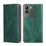 For vivo V29e 5G Gloss Oil Solid Color Magnetic Leather Phone Case(Green)