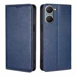 For vivo Y03 4G Gloss Oil Solid Color Magnetic Leather Phone Case(Blue)