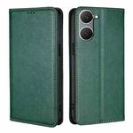 For vivo Y03 4G Gloss Oil Solid Color Magnetic Leather Phone Case(Green)