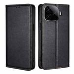 For vivo iQOO Z9 Turbo Gloss Oil Solid Color Magnetic Leather Phone Case(Black)