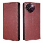 For vivo V30e 5G Global Gloss Oil Solid Color Magnetic Leather Phone Case(Brown)