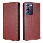 For vivo Y100 5G IDN Gloss Oil Solid Color Magnetic Leather Phone Case(Brown)