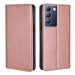 For vivo Y100 5G IDN Gloss Oil Solid Color Magnetic Leather Phone Case(Rose Gold)