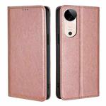 For vivo S19 Gloss Oil Solid Color Magnetic Leather Phone Case(Rose Gold)