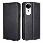 For vivo S19 Pro Gloss Oil Solid Color Magnetic Leather Phone Case(Black)