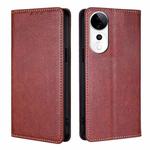 For vivo S19 Pro Gloss Oil Solid Color Magnetic Leather Phone Case(Brown)