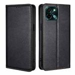 For vivo Y28 4G Gloss Oil Solid Color Magnetic Leather Phone Case(Black)