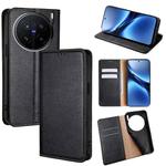 For vivo X200 Pro 5G Gloss Oil Solid Color Magnetic Leather Phone Case(Black)