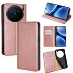 For vivo X200 Pro 5G Gloss Oil Solid Color Magnetic Leather Phone Case(Rose Gold)