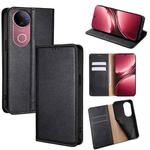 For vivo V50 5G Gloss Oil Solid Color Magnetic Leather Phone Case(Black)