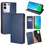 For vivo Y29 4G Global Gloss Oil Solid Color Magnetic Leather Phone Case(Blue)