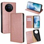 For vivo X200s 5G Gloss Oil Solid Color Magnetic Leather Phone Case(Rose Gold)