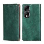 For Honor 90 Pro 5G Gloss Oil Solid Color Magnetic Leather Phone Case(Green)