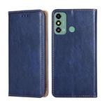 For ZTE Blade A53 4G Gloss Oil Solid Color Magnetic Leather Phone Case(Blue)