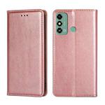 For ZTE Blade A53 4G Gloss Oil Solid Color Magnetic Leather Phone Case(Rose Gold)