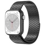 For Apple Watch 42mm Magnetic Buckle Stainless Steel Metal Watch Band(Black)