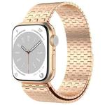 For Apple Watch 42mm Magnetic Buckle Stainless Steel Metal Watch Band(Rose Gold)