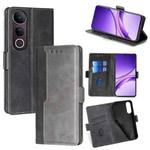 For vivo V50 Lite 5G Contrast Color Side Buckle Leather Phone Case(Black + Grey)