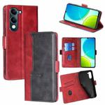 For vivo Y29s 5G / Y04 4G Contrast Color Side Buckle Leather Phone Case(Red + Black)