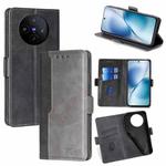 For vivo X200s 5G Contrast Color Side Buckle Leather Phone Case(Black + Grey)