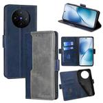For vivo X200s 5G Contrast Color Side Buckle Leather Phone Case(Blue + Grey)