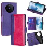For vivo X200s 5G Contrast Color Side Buckle Leather Phone Case(Purple + Rose Red)