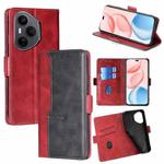 For Honor 400 Pro Global 160.8mm Contrast Color Side Buckle Leather Phone Case(Red + Black)