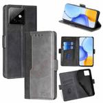 For Honor X60 GT 5G Contrast Color Side Buckle Leather Phone Case(Black + Grey)