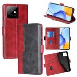 For Honor X60 GT 5G Contrast Color Side Buckle Leather Phone Case(Red + Black)