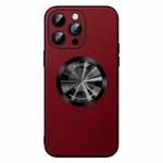 For iPhone 15 Pro SULADA Microfiber Leather MagSafe Magnetic Phone Case(Red)