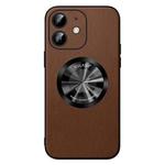For iPhone 12 SULADA Microfiber Leather MagSafe Magnetic Phone Case(Brown)