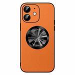 For iPhone 12 SULADA Microfiber Leather MagSafe Magnetic Phone Case(Orange)