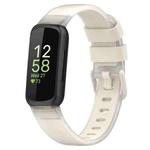 For Fitbit Inspire 3 Two Color Transparent Silicone Watch Band(Starlight Color)