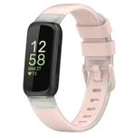 For Fitbit Inspire 3 Two Color Transparent Silicone Watch Band(Light Pink)