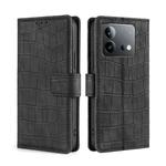 For vivo iQOO Neo 8 / 8 Pro 5G Skin Feel Crocodile Magnetic Clasp Leather Phone Case(Black)