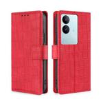 For vivo S17 5G / S17 Pro 5G Skin Feel Crocodile Magnetic Clasp Leather Phone Case(Red)