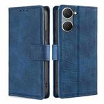 For vivo Y03 4G Skin Feel Crocodile Magnetic Clasp Leather Phone Case(Blue)