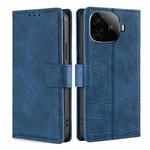 For vivo iQOO Z9 Turbo Skin Feel Crocodile Magnetic Clasp Leather Phone Case(Blue)