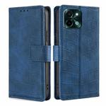 For vivo Y28 4G Skin Feel Crocodile Magnetic Clasp Leather Phone Case(Blue)