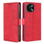 For vivo Y28 4G Skin Feel Crocodile Magnetic Clasp Leather Phone Case(Red)